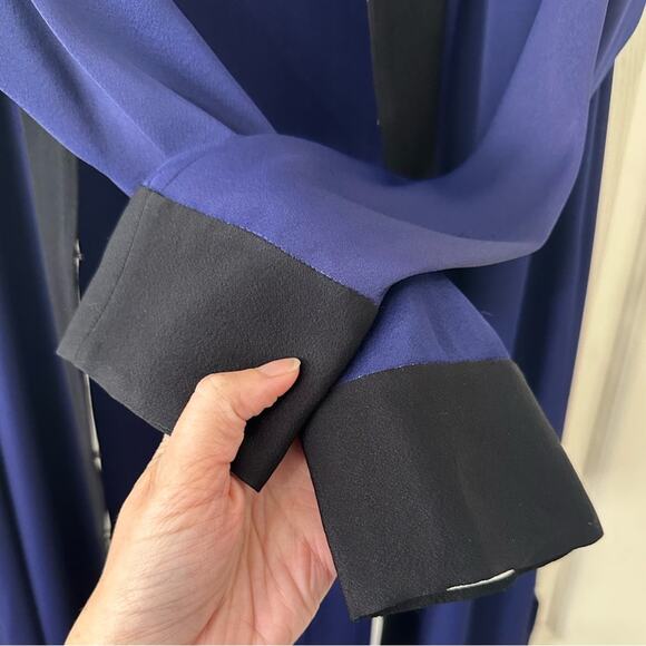 Haider Ackerman Malibu Dress Cobalt Blue size FR 34 Colorblock Black trim - Picture 8 of 15